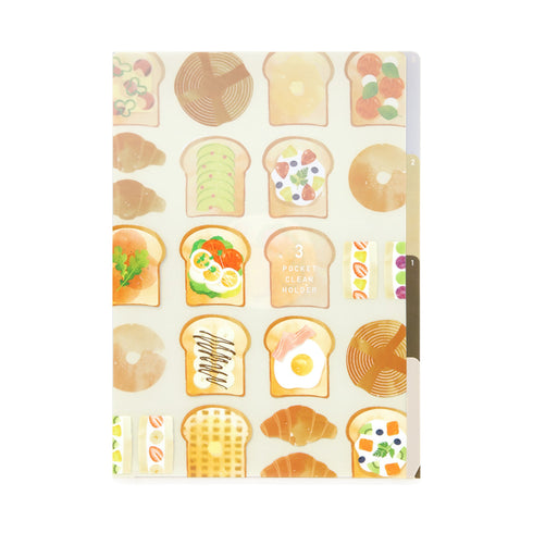 Midori MD A4 3 Pocket Clear Folder | Toast