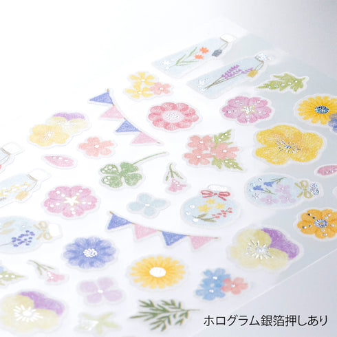 Midori Sticker Marché Pressed FLOWERS Washi Tape Stickers | 2453