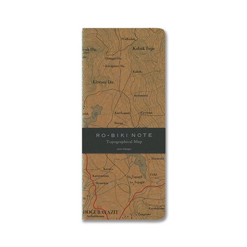 Yamamoto Ro-Biki Notebook 3.6" x 8.3" Blank Basic Chiffon Paper | Topographical Map