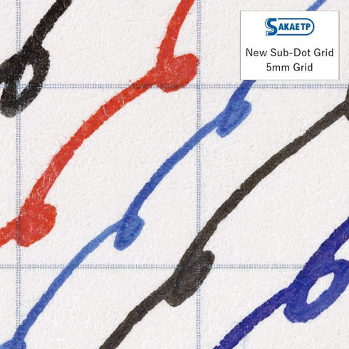 Sakae A5 Tomoe River 52gsm 5mm DOT Grid Fountain Pen Paper Bleed Proof Soft Cover Notebook Lay Flat | 192 Pages SR-A5NB-DW