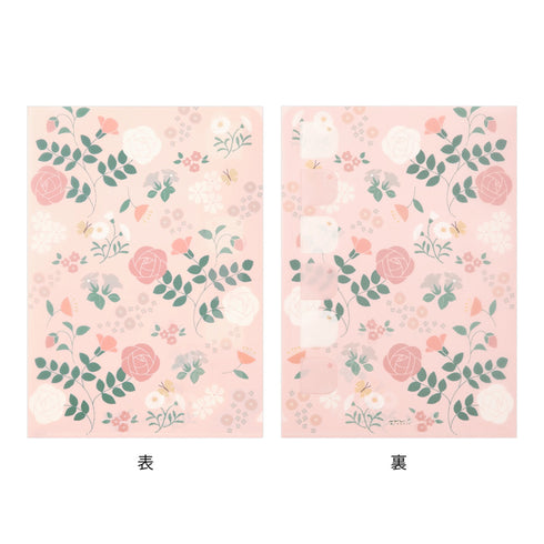 Midori MD A4 Single Pocket Index Clear Folder 2-Pack | Flowers