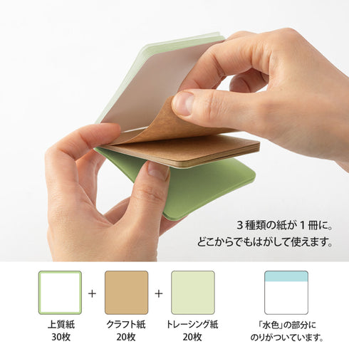 GREEN Midori Selectable Pickable Sticky Notes Transparent Sticky Note Kraft Sticky Note | 70mm