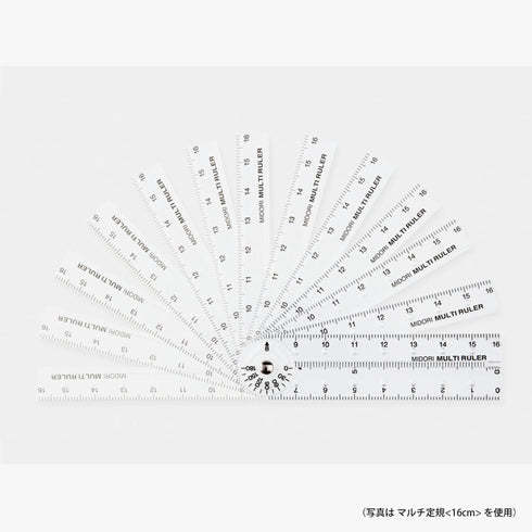 MIDORI PINK Clear Polycarbonate FOLDING Multi Ruler | 30cm