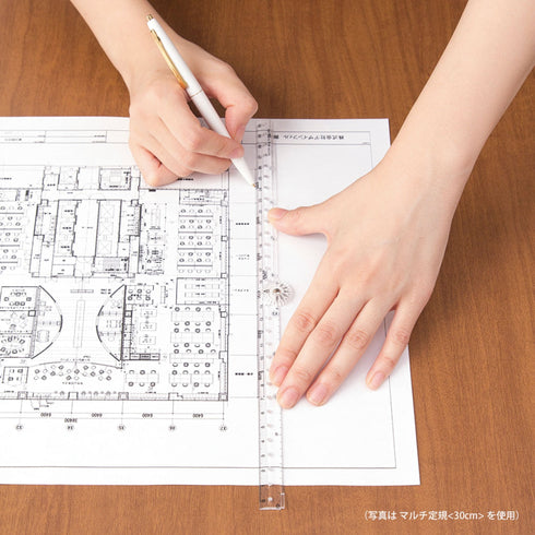 MIDORI BLUE Clear Polycarbonate FOLDING Multi Ruler | 30cm