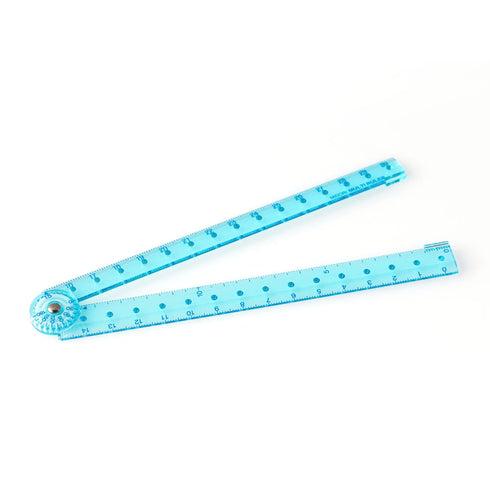 MIDORI BLUE Clear Polycarbonate FOLDING Multi Ruler | 30cm