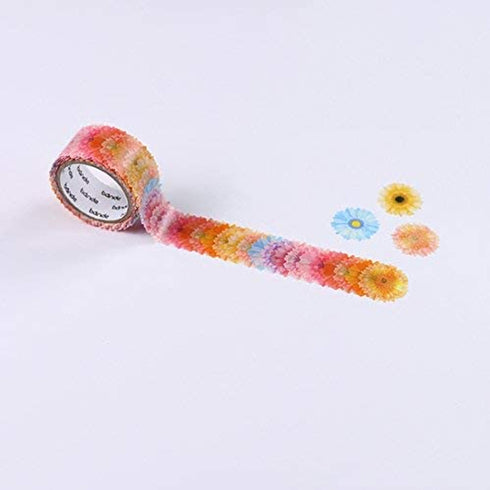 GERBERA DAISY | Bande Washi Tape Masking Tape Sticker Roll BDA254 200 Stickers