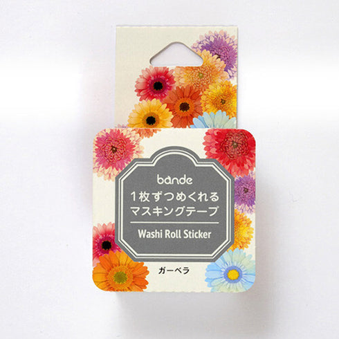 GERBERA DAISY | Bande Washi Tape Masking Tape Sticker Roll BDA254 200 Stickers