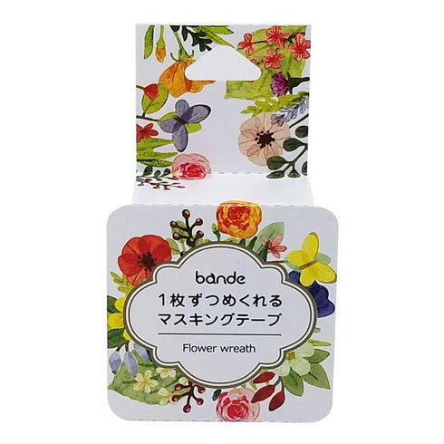 FLOWER WREATH BOUQUET | Bande Washi Tape Masking Tape Sticker Roll BDA402 200 Stickers