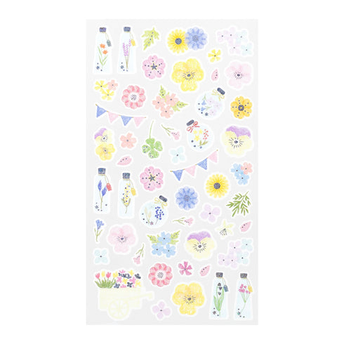 Midori Sticker Marché Pressed FLOWERS Washi Tape Stickers | 2453