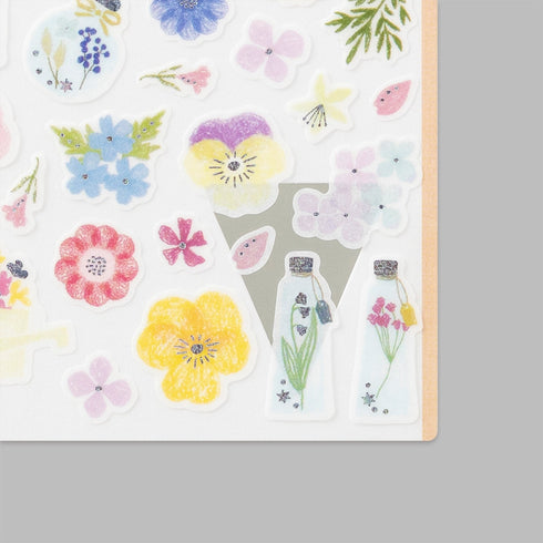 Midori Sticker Marché Pressed FLOWERS Washi Tape Stickers | 2453