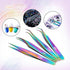 RAINBOW Precision Tweezers for Tiny Sticker Placement | Planner Notebook Jewelry Tool