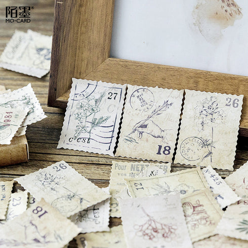 Premium Die-Cut Stickers Stamp Ephemera Floral Stamps Animal Stamps