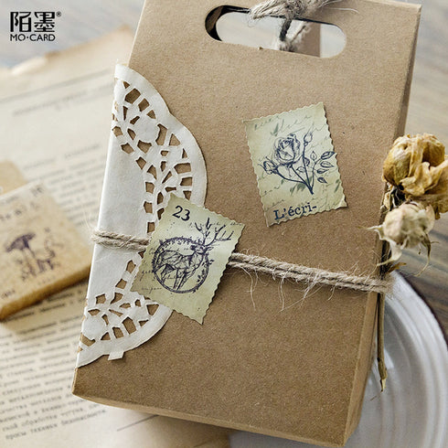 Premium Die-Cut Stickers Stamp Ephemera Floral Stamps Animal Stamps