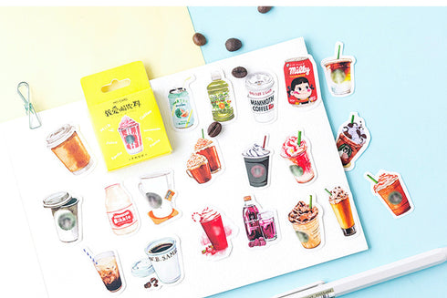 Premium Die-Cut Stickers I Love Drinks Coffee Frappuccino Asian Drinks Beverages