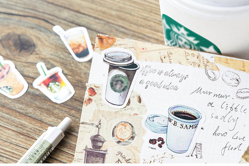 Premium Die-Cut Stickers I Love Drinks Coffee Frappuccino Asian Drinks Beverages