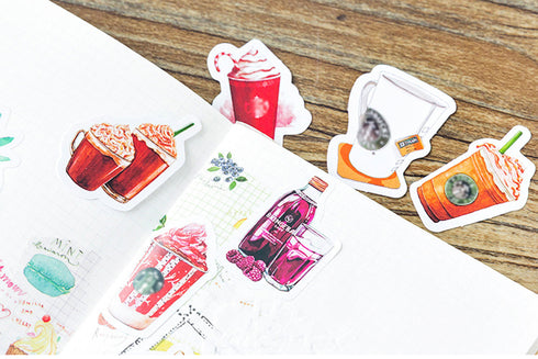 Premium Die-Cut Stickers I Love Drinks Coffee Frappuccino Asian Drinks Beverages