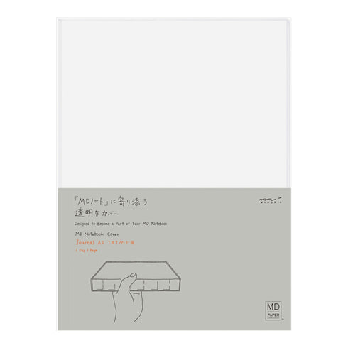 Midori A5 Clear Plastic Codex Cover A5 MD Clear Large Spine Plastic Cover with Pen Loop | 4mm Thick
