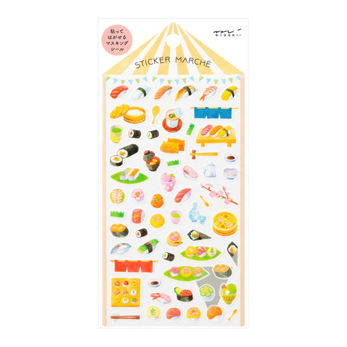 Midori Sticker Marché SUSHI Washi Tape Stickers | 2450