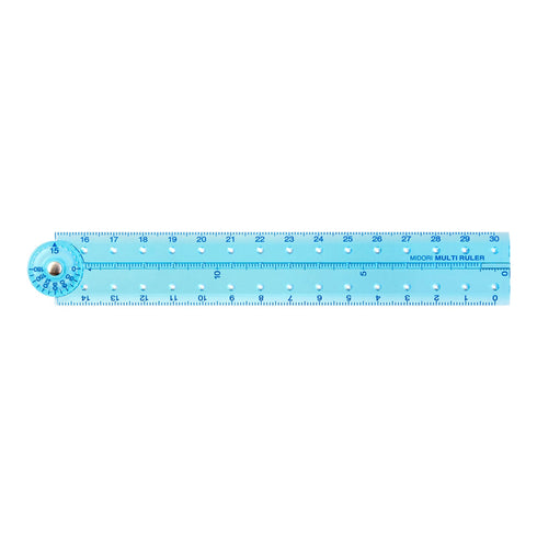 MIDORI BLUE Clear Polycarbonate FOLDING Multi Ruler | 30cm