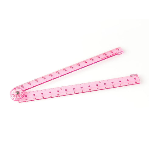 MIDORI PINK Clear Polycarbonate FOLDING Multi Ruler | 30cm
