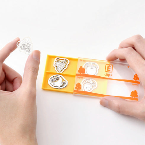 MIDORI E-Clip Etching Clip Fruit Grapes Berries Citrus Paper Clips