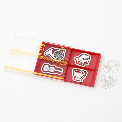 MIDORI E-Clip Etching Clip Instrument Music Piano French Horn Violin Paper Clips