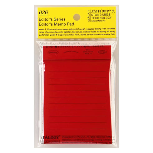 Stalogy Editor's Series A7 YELLOW GRID Memo Pad Sticky Notes