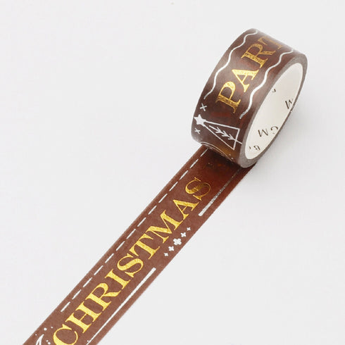 BGM Holiday Merry Christmas Text Gold Foil Washi Tape