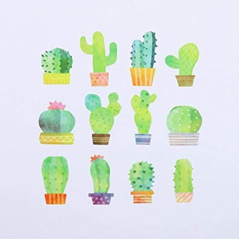 CACTUS SUCCULENT | Bande Washi Tape Masking Tape Sticker Roll BDA291 180 Stickers