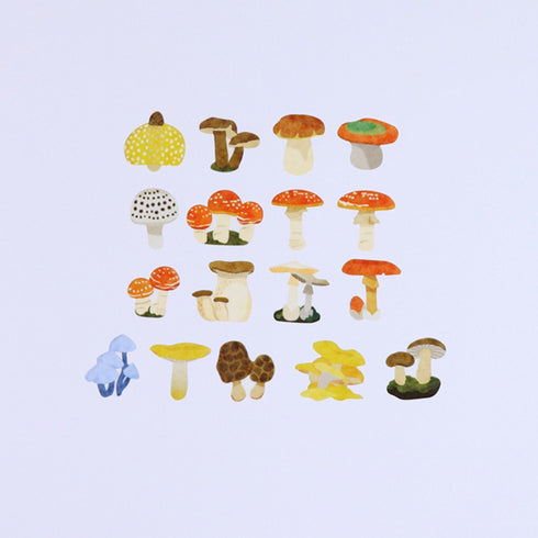 MUSHROOM | Bande Washi Tape Masking Tape Sticker Roll BDA305 200 Stickers