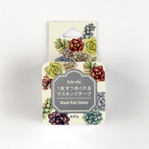 SEDUM SUCCULENTS | Bande Washi Tape Masking Tape Sticker Roll BDA399 200 Stickers