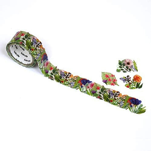 FLOWER WREATH BOUQUET | Bande Washi Tape Masking Tape Sticker Roll BDA402 200 Stickers