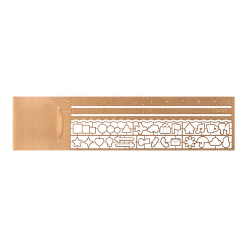 Midori CLIP RULER Stencil Template Bujo Template Metal Bookmark | Rose Gold Copper