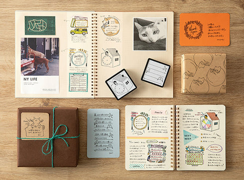 Midori Square Paintable Stamp Re-Inkable Self-Inking Stamp | BIRD Sage Package