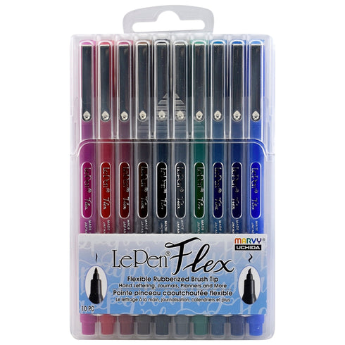 Marvy Le Pen FLEX Brush Pen Flexible Brush Pen GREEN 4800-10A | Single Pen or Complete Set