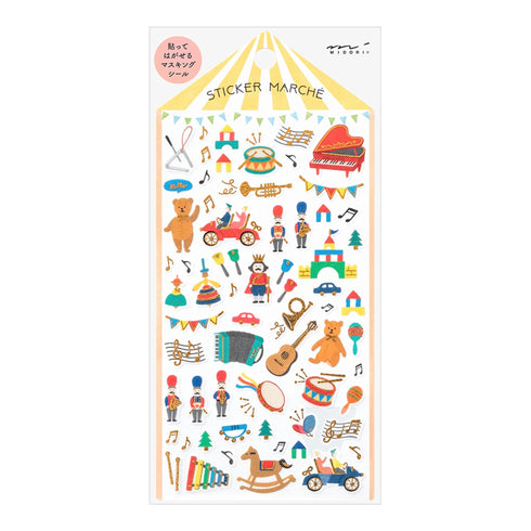 Midori Sticker Marché TOYS Washi Tape Stickers | 2494