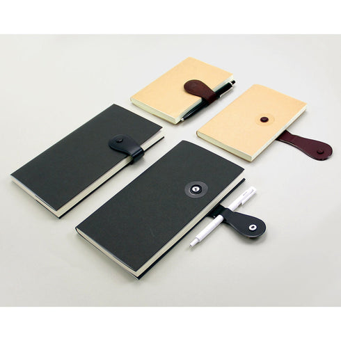 BLACK Midori Belt Seal SNAP Pen Holder Pen Clip and Notebook Closure Pen Storage Notebook Band Notebook Seal Belt Sticker