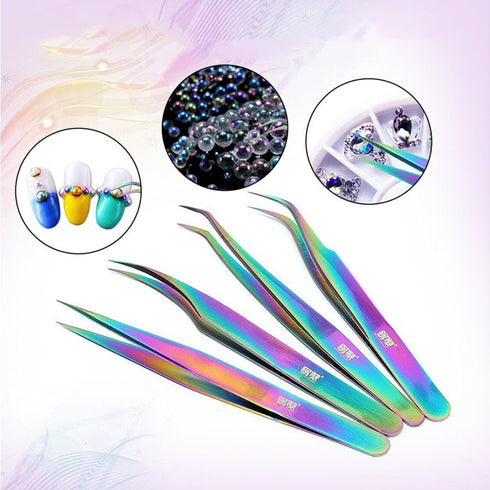 RAINBOW Precision Tweezers for Tiny Sticker Placement | Planner Notebook Jewelry Tool