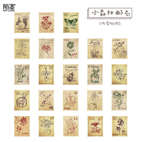 Premium Die-Cut Stickers Stamp Ephemera Floral Stamps Animal Stamps