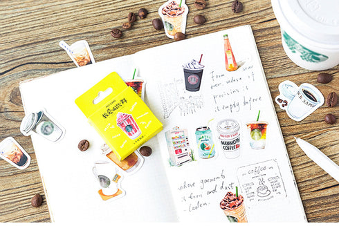 Premium Die-Cut Stickers I Love Drinks Coffee Frappuccino Asian Drinks Beverages