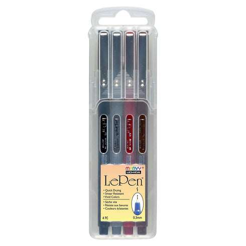 Marvy Le Pen Pen DARK SET Black 0.3mm 4300-4E | Single Pen or Complete Set