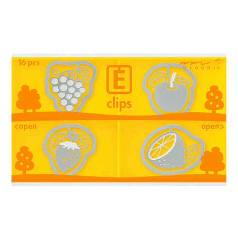 MIDORI E-Clip Etching Clip Fruit Grapes Berries Citrus Paper Clips