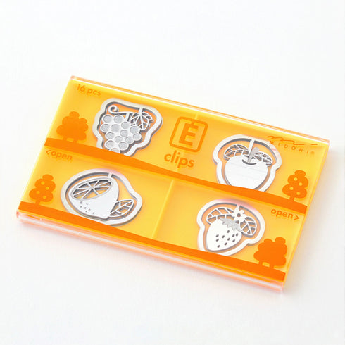 MIDORI E-Clip Etching Clip Fruit Grapes Berries Citrus Paper Clips