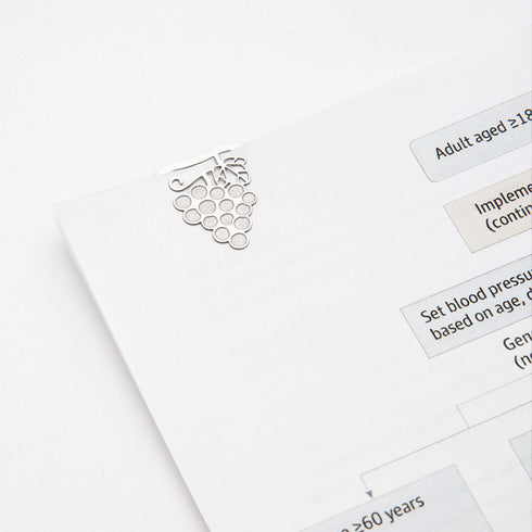 MIDORI E-Clip Etching Clip Fruit Grapes Berries Citrus Paper Clips