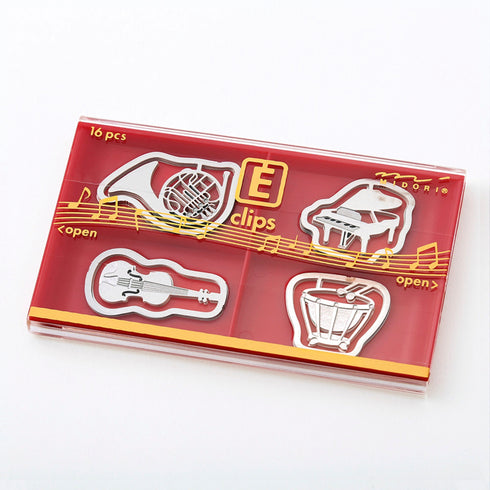 MIDORI E-Clip Etching Clip Instrument Music Piano French Horn Violin Paper Clips