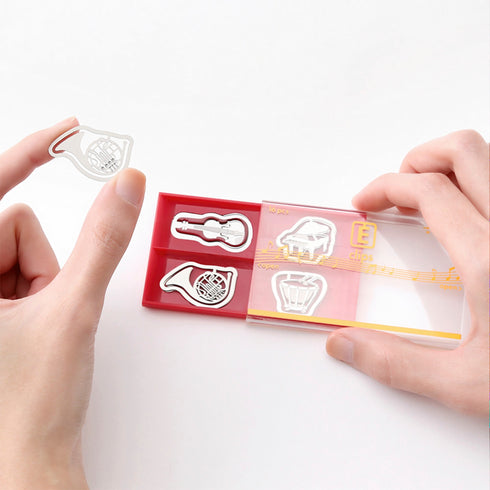 MIDORI E-Clip Etching Clip Instrument Music Piano French Horn Violin Paper Clips