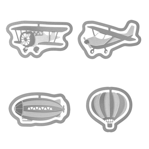MIDORI E-Clip Etching Clip Aerial Vehicle Plane Balloon Dirigible Paper Clips