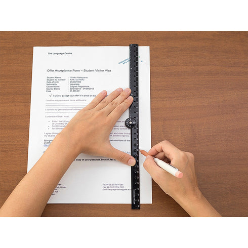 MIDORI BLACK Clear Polycarbonate FOLDING Multi Ruler | 30cm