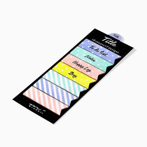 Midori Sticky Notes Bullet Journal Sticky Notes Daily RIBBON TITLE Notes | 70 Sheets 19064