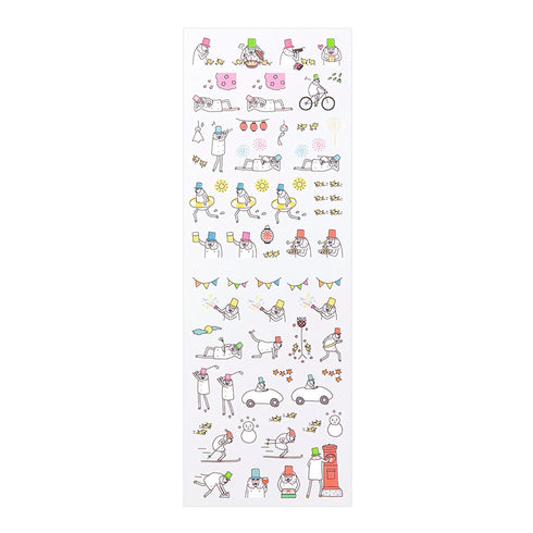 Midori Seal Collection Planner Stickers Removable Sticker | 2201 Sports Cycling Champagne